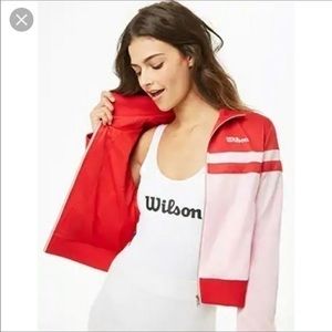 WILSON Forever 21 retro athletic tennis jacket size medium but fits like a small
